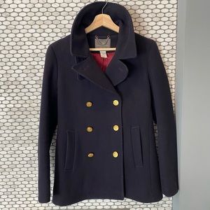 J. Crew Majesty Wool Peacoat in Navy Stadium Cloth by Nello Gori